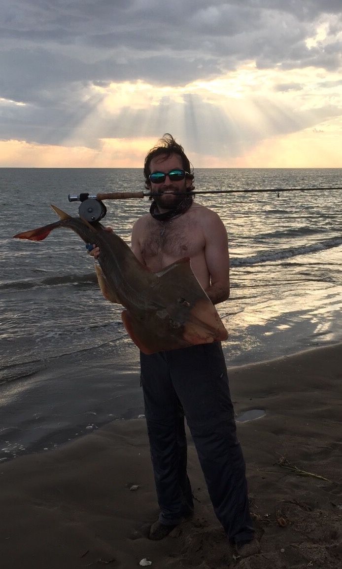 Pez violín o melgacho , sacado en Punta Ancla serca de Punta Alta. Con la bubbis .