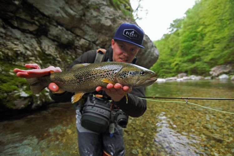 Guided fly fishing in the Soca valley