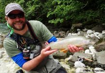 Sweet Fly-fishing Situation of Lady of the stream shared by Uros Kristan 