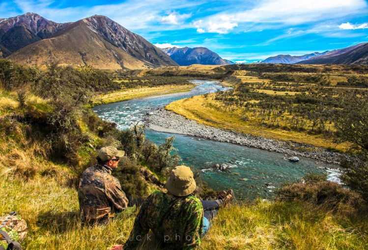 Lunchtime up a wilderness river valley.