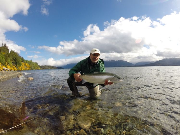 Trucha pescada en el Rio Correntoso, Villa La Angostura, Neuquen.