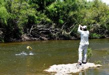  Situación de Pesca con Mosca de Salminus brasiliensis– Foto por Esteban Raineri en Fly dreamers