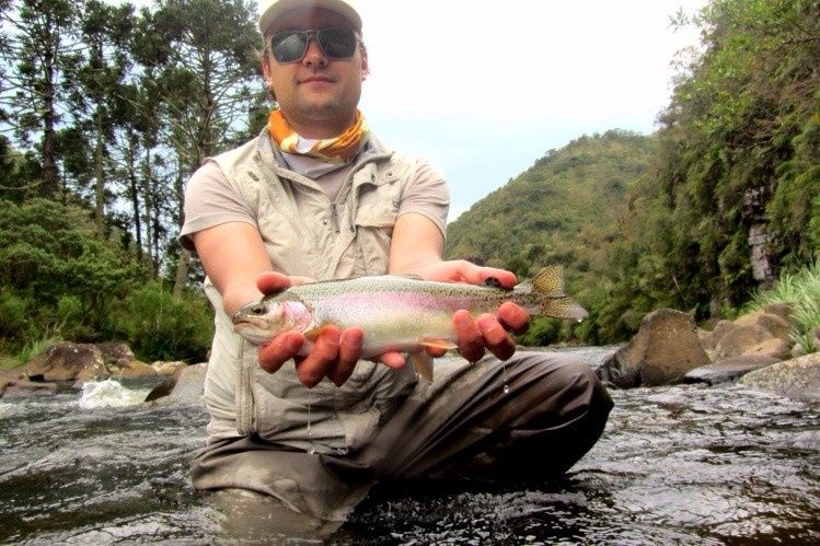 Trout fishing in brazilian highlands