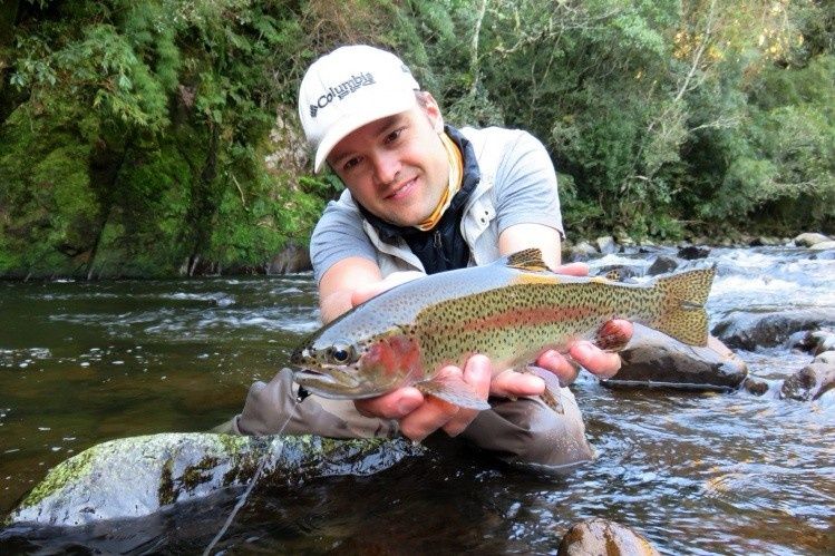 Trout fishing in brazilian highlands