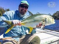 Stefan Piccone with his largest Jack Crevalle on fly fishing South Tampa Bay.