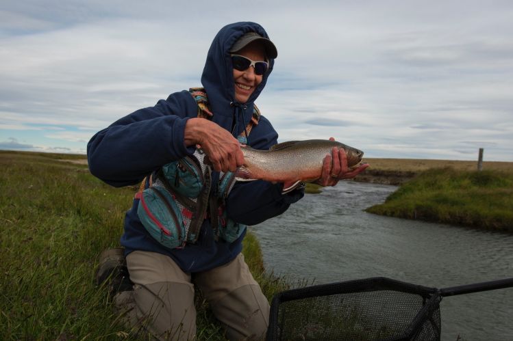 Brenda with a stunning brook trout from South Coyle!