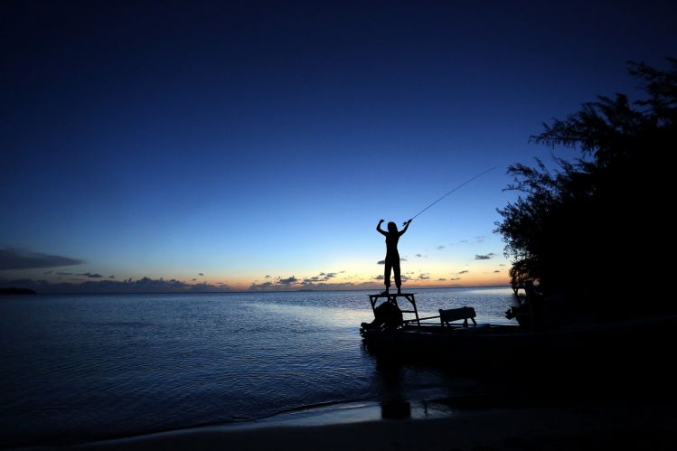 Kate Taylor making some last light casts to tailing bones in Honduras.