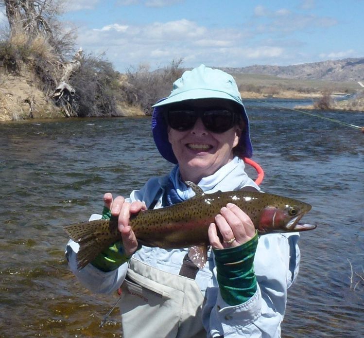 Last week momma and I caught a few nice rainbows