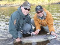 Big salmon of 13 kg caught and released on our Gaula Flyfishing Lodge beat 4 - Stasjonshölen pool