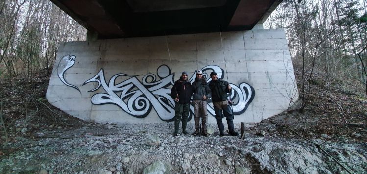 A street art dedicated to the Ghosts of the river - European Hucho salmon